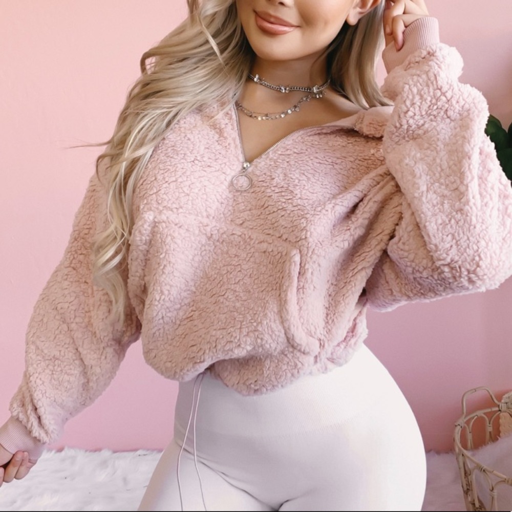 New | Pink Teddy Cozy Pullover Sweater